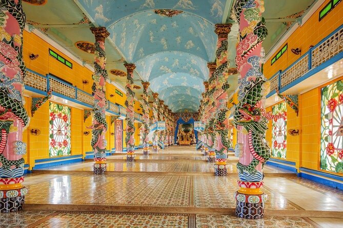 Explore Truly Local Culture at Cao Dai Holy See - Private Daytour - The Cao Dai Holy See complex: going in during noon worship