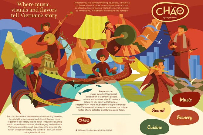 Ho Chi Minh: Chào Show with Dinner & Hotel Pickup - The Music: 12 Chapters, 30 Instruments, and Trần Mạnh Hùng