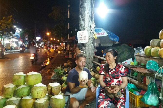 Ho Chi Minh - Vietnamese Vegan Food Experience By Scooter - The Floating Market Segment: Sugarcane or Coconut on a Coffee Boat